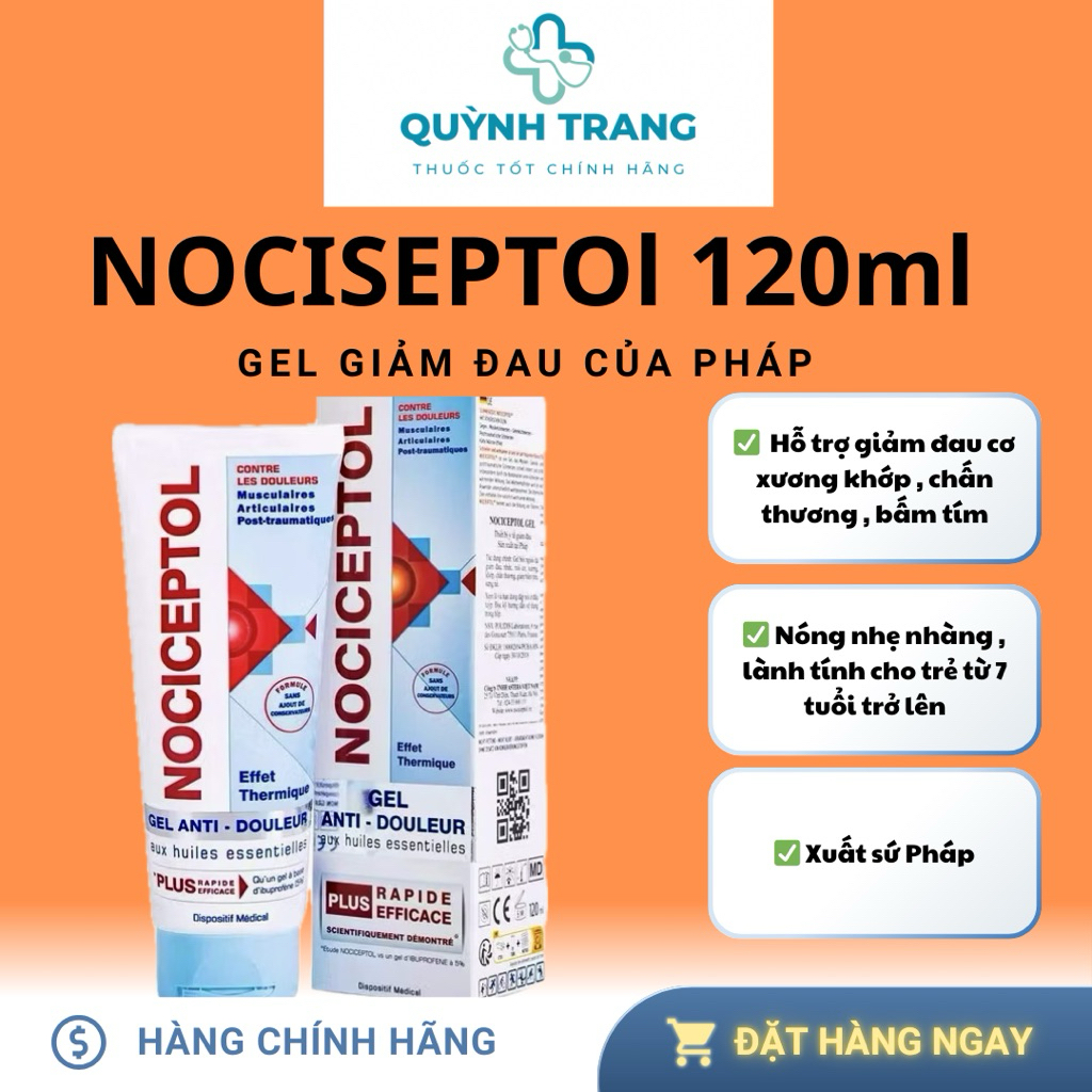 Nociceptol 120ml - Gel giảm đau cơ xương khớp hiệu quả từ Pháp