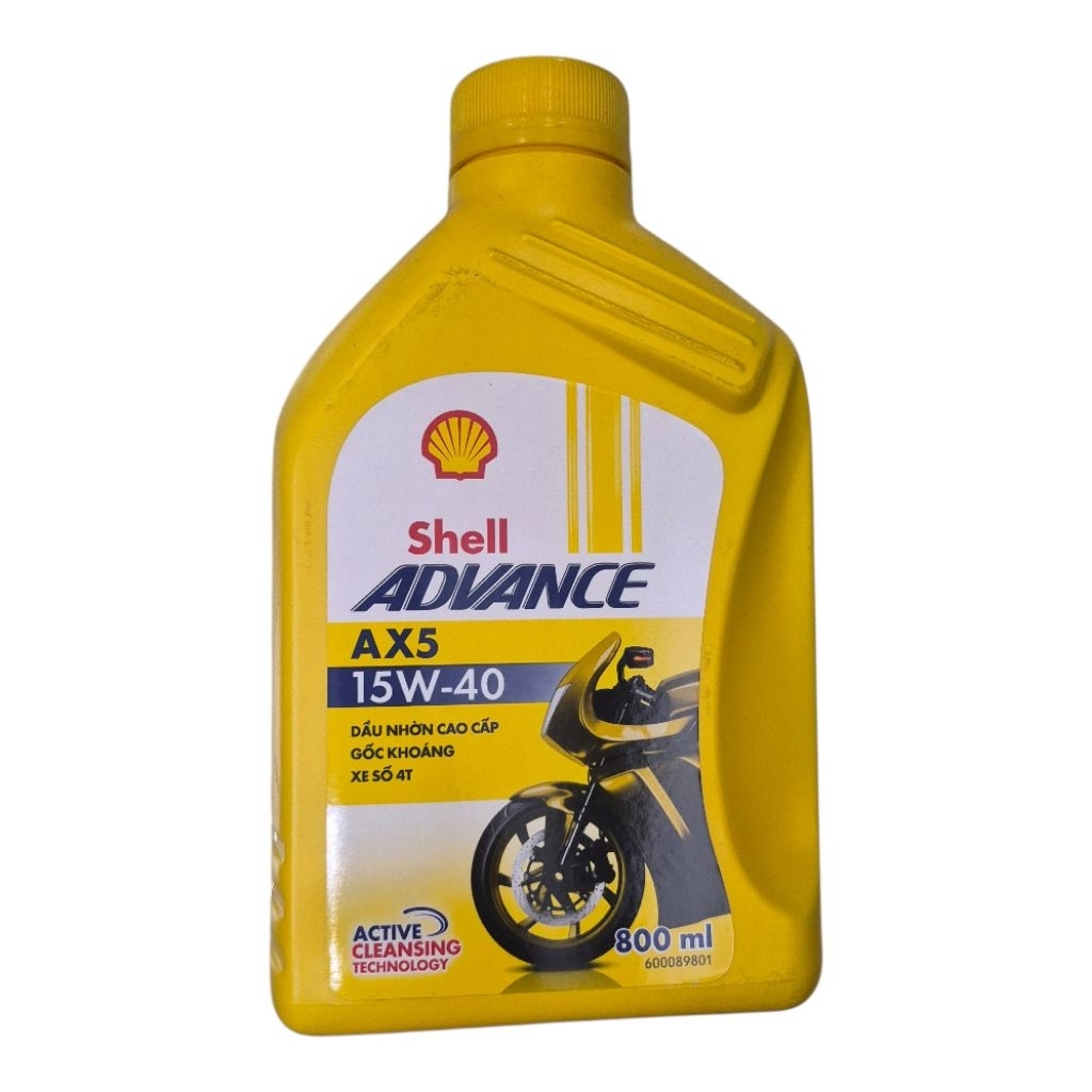 NHỚT SHELL ADVANCE AX5 15W-40 0,8L (Nhớt xe số)