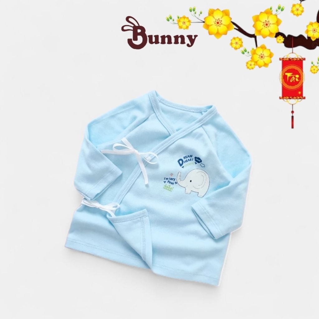 Áo sơ sinh cột dây Bunnybaby chất cotton đẹp họa tiết cute cho bé 3-6kg
