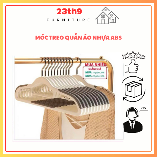 Móc Treo Quần Áo 23th9 DECOR Móc Phơi Quần Áo Bằng Nhựa ABS Quai Móc Inox Chắc Chắn Bền Bỉ