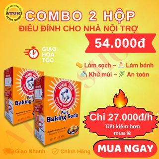  Combo 2 Hộp Sodium Bicarbonate Baking Soda 454g – Đa Năng Làm Bánh Khử Mùi Vệ Sinh Nhà Bếp 