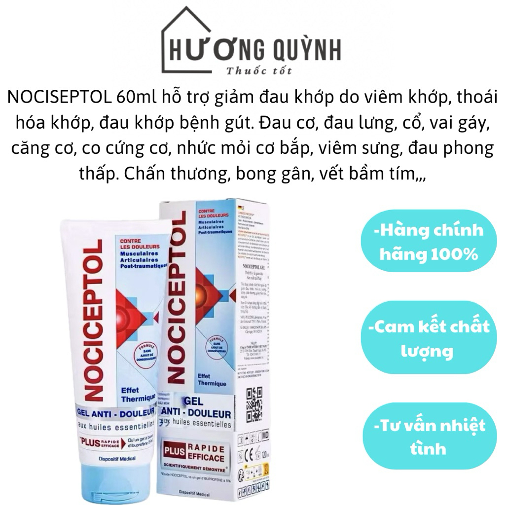 Nociceptol 60ml - Gel giảm đau cơ xương khớp hiệu quả từ Pháp