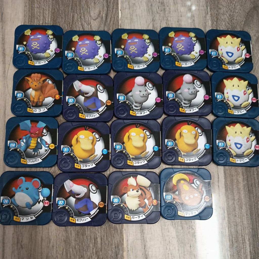 Cập nhât 28/12 thẻ chip nhựa Pokemon Tretta Battle Coin Token Japanese Arcade xanh dương