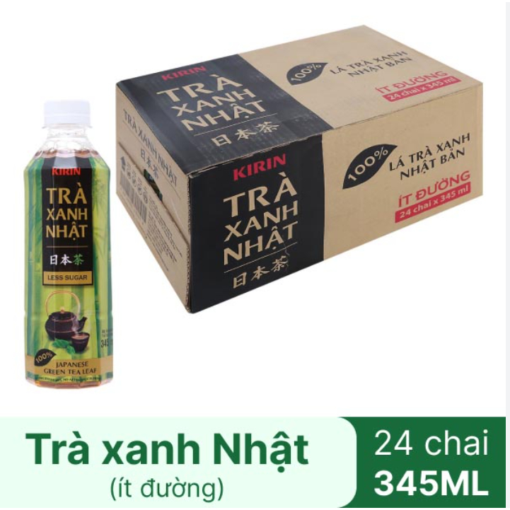 Ngk Kirin Trà Xanh Nhật Ít Đường 345Ml(24 Chai)_thùng