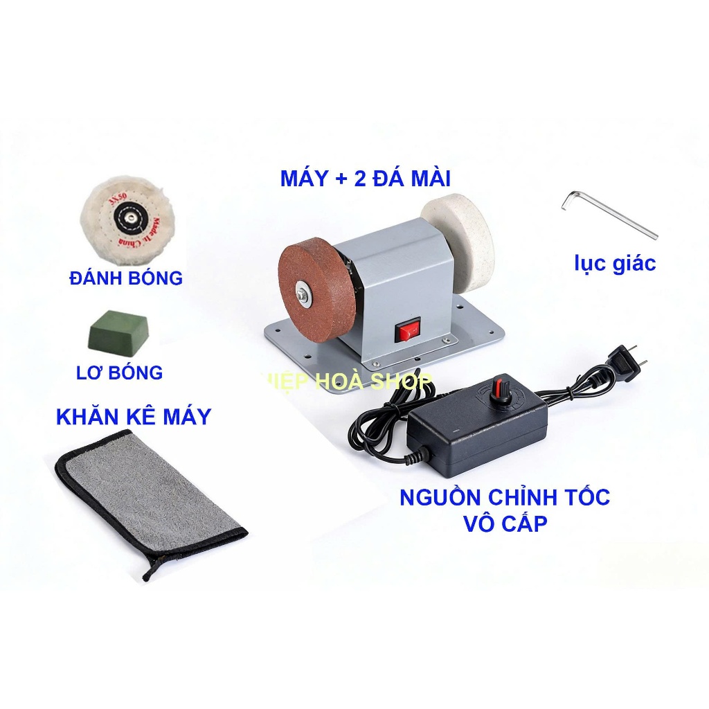 Máy mài 2 đá mini mẫu mới có vỏ V2