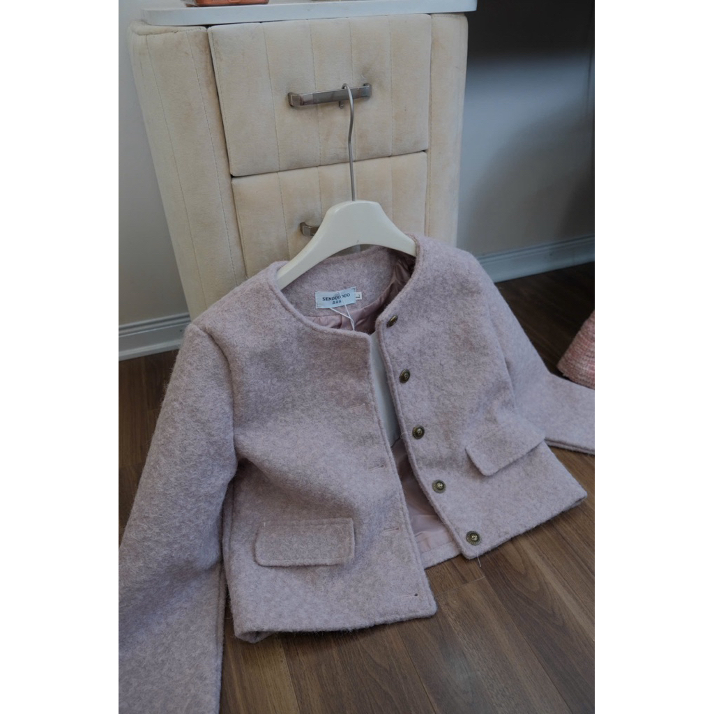 Mã 8852 - Áo dạ cổ tròn dáng ngắn