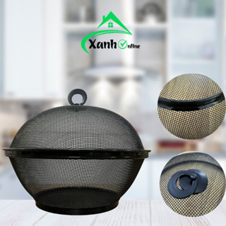 Giỏ Đựng Rau Củ Trái Cây Có Nắp Đậy, Lồng Bàn Mini GD26 - Bộ Rổ Hoa Quả Kèm Lồng Bàn Thép Phủ 24cm