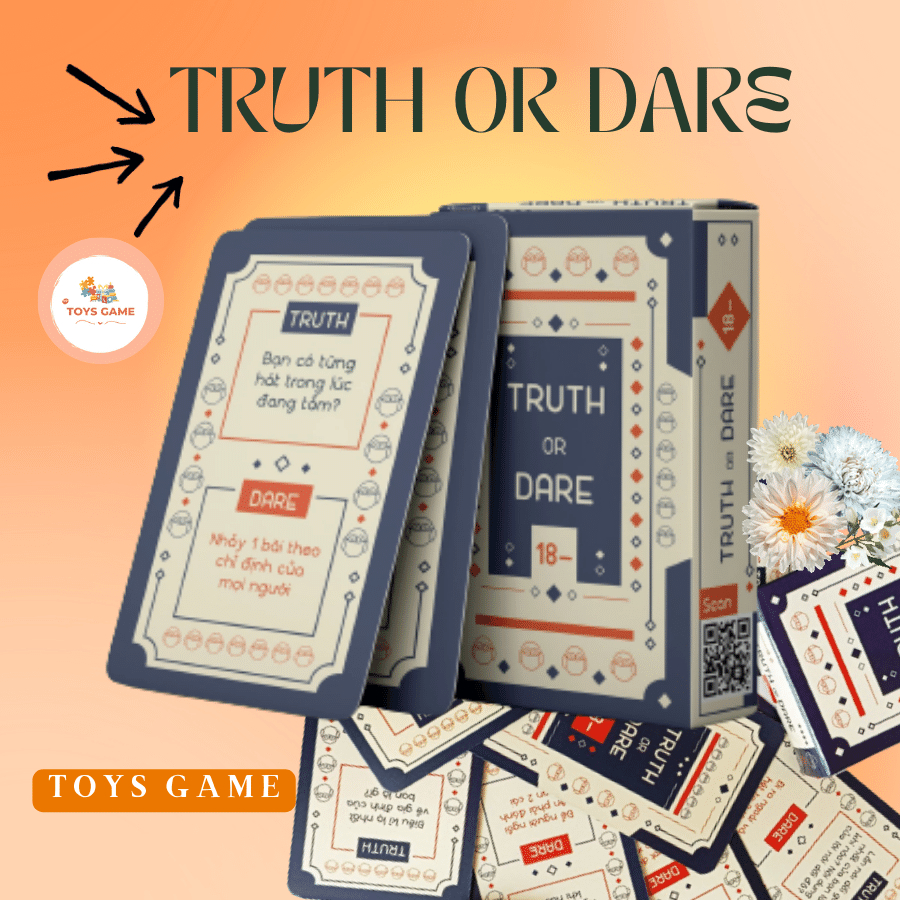 Bộ bài Drinking Game Thách hay thật “Truth or Dare 18 -/+” Thẻ Bài BoardGame 50 lá Thú Vị