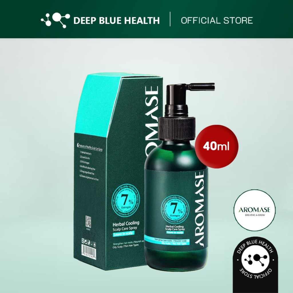 Xịt dưỡng tóc làm dịu da đầu dầu Aromase Herbal Cooling Scalp Care Spray 40ml