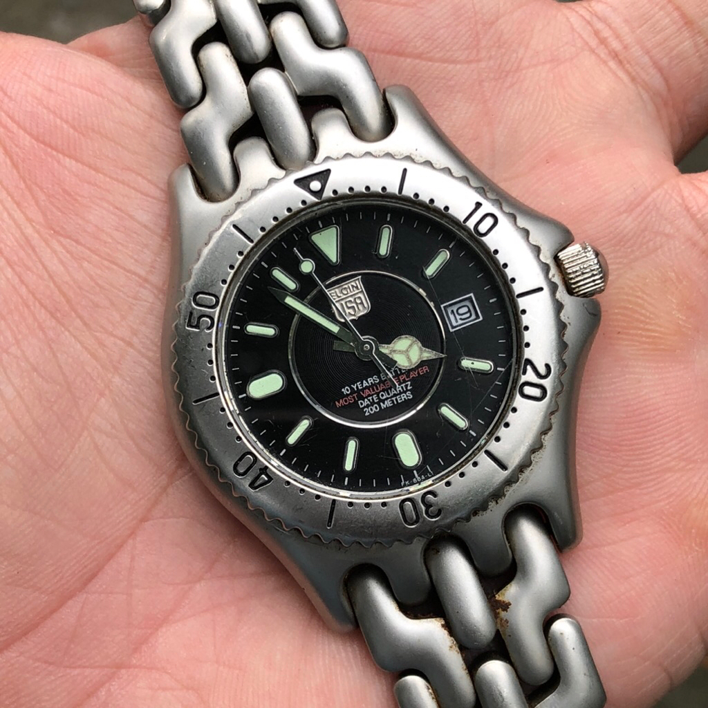 Đồng hồ Nam ELGIN USA 3Kim mặt đen