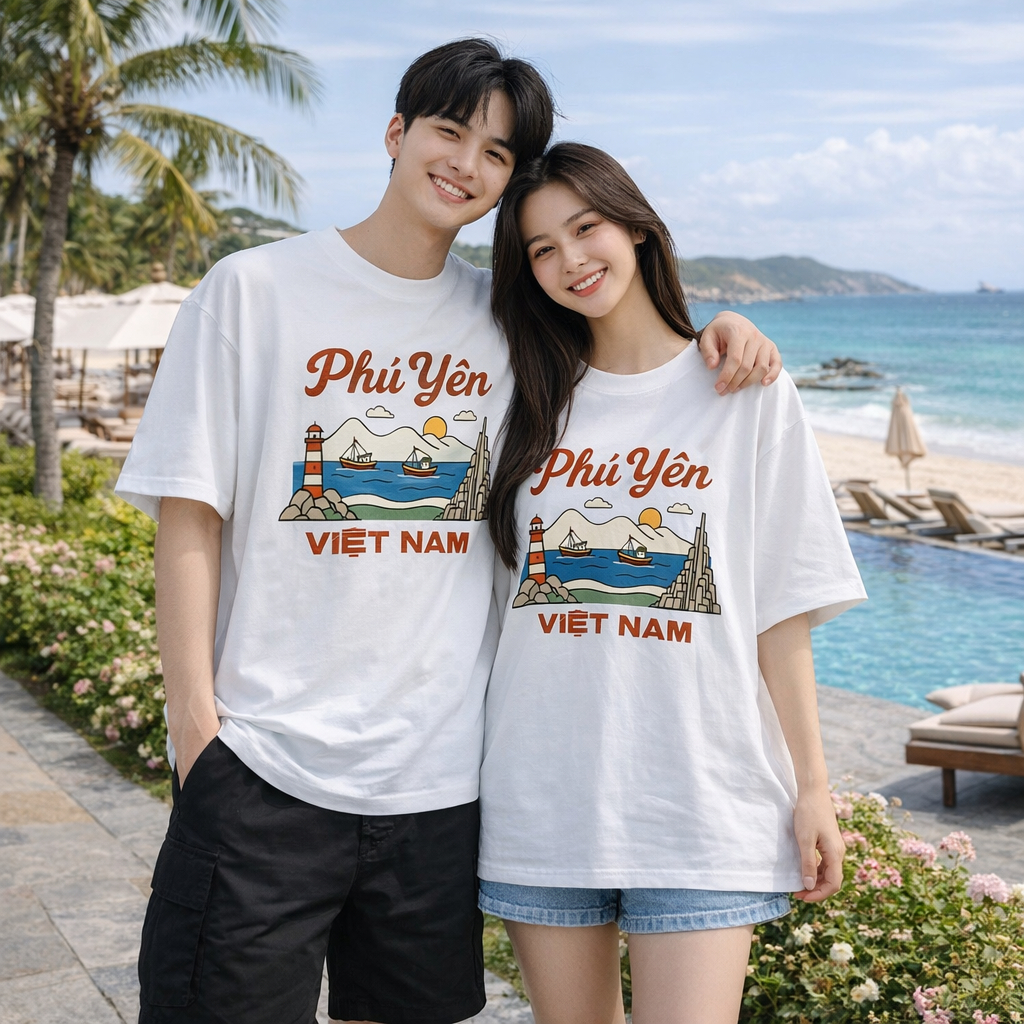 Áo thun unisex oversize du lịch 63 tỉnh thành, các tỉnh miền Trung tây nguyên (Phú yên, Đà Lạt, Gia 