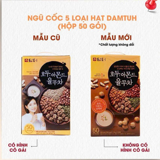  Bột Ngũ Cốc Óc Chó Hạnh Nhân 5 Loại Hạt Damtuh Hàn Quốc - Hộp 50 Gói Hàn Quốc 