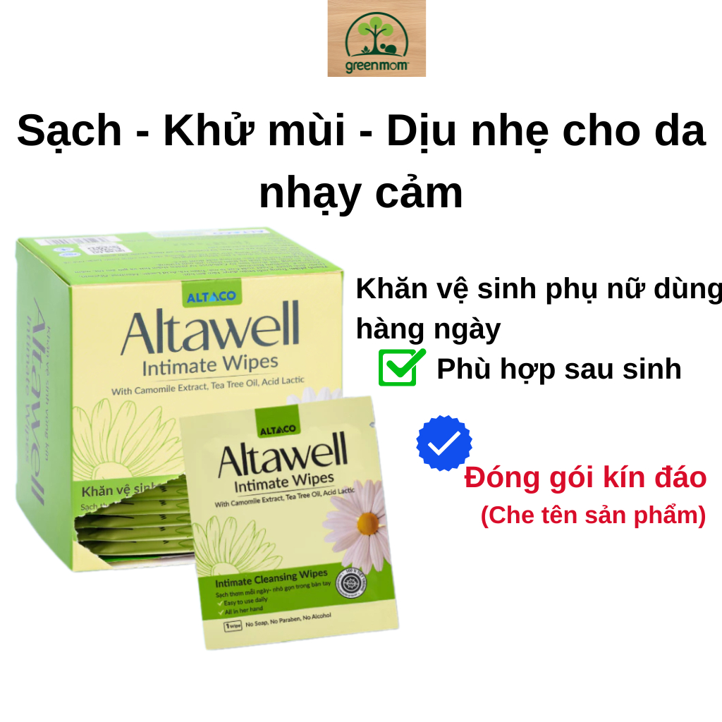 Khăn Vệ Sinh Phụ Nữ  Altawell – Giảm Viêm, Ngăn Ngừa Nấm, Bảo Vệ Toàn Diện