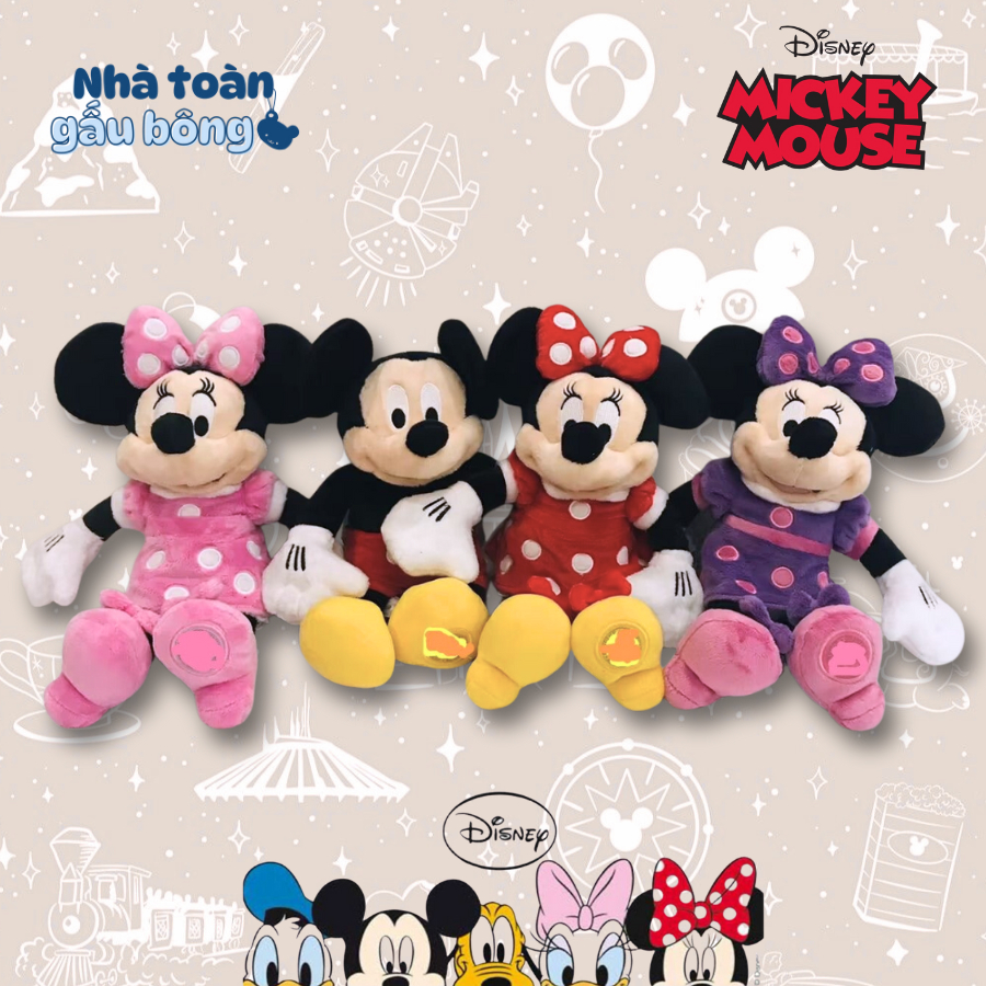 Gấu Bông Chuột Mickey Minnie Disney Chính Hãng Cao Cấp, Thú Nhồi Bông Mickey Đủ Nhân Vật, làm quà ch