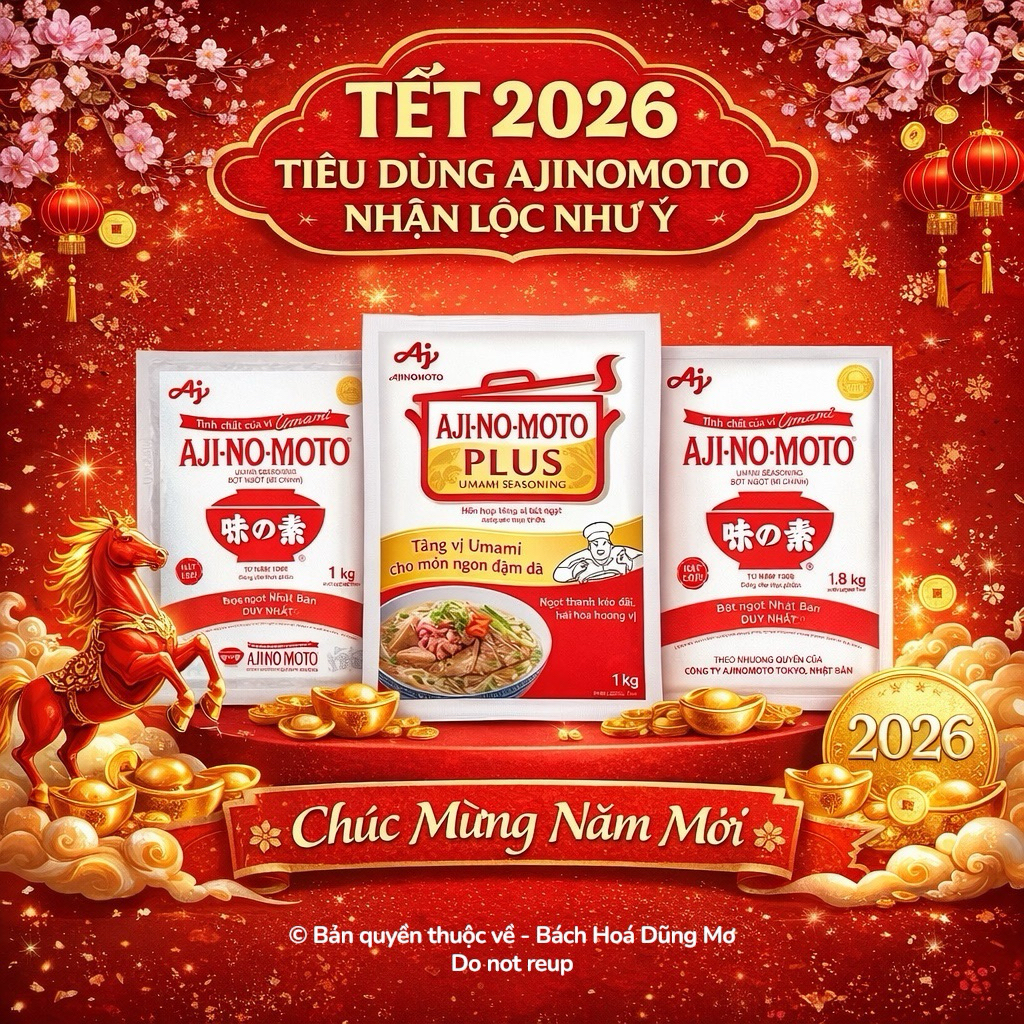 Bột Ngọt Ajinomoto 1kg Hạt Lớn/Hạt Nhỏ/ Plus - Bách hóa tổng hợp Dũng Mơ
