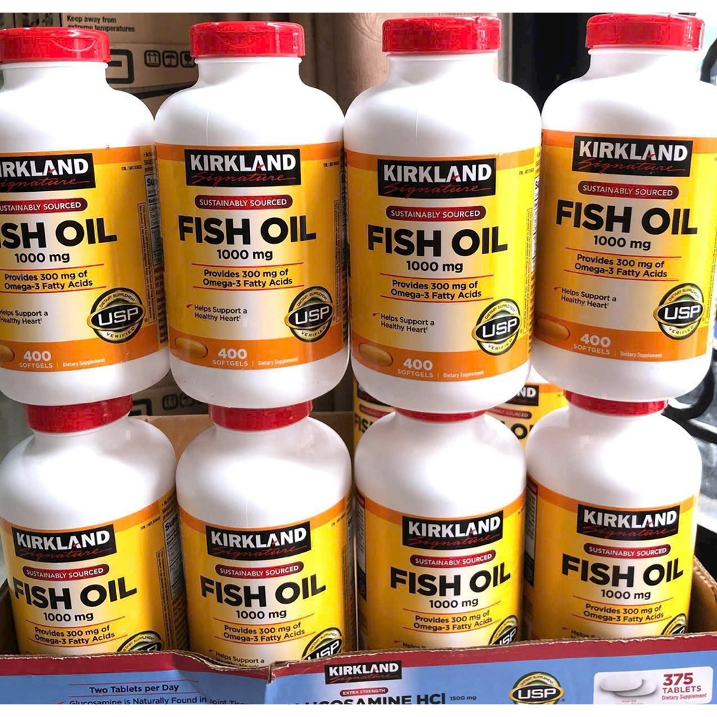 🌊🦈[HSD 08/2027] Dầu cá KIRKLAND Omega-3 FISH OIL 1000mg của Mỹ 400 viên🐟🐠
