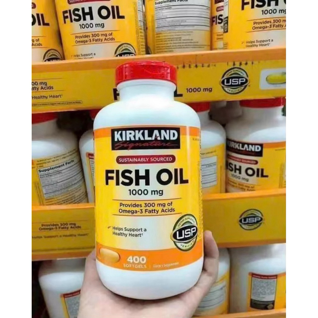 🐠🐬[HSD 08/2027] Dầu cá KIRKLAND Omega-3 FISH OIL 1000mg của Mỹ 400 viên🐟🦈