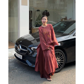  YÊN CHI | mir.byhi | Áo dài tơ hoa 4 tà truyền thống Tết Việt Nam 