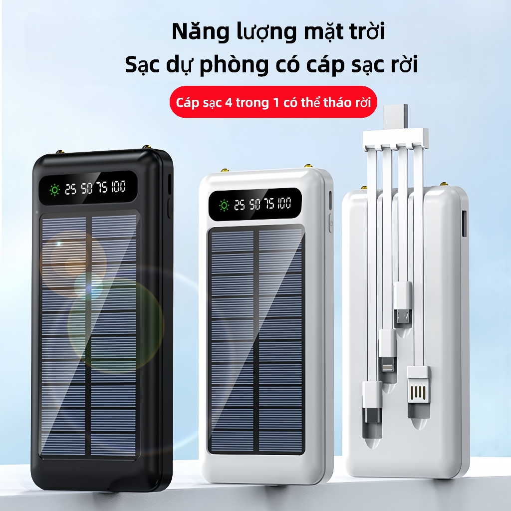 Năng lượng mặt trời  Sạc dự phòng 10000-50000mah Power Bank,Comes with Charging Cable for Many Phone