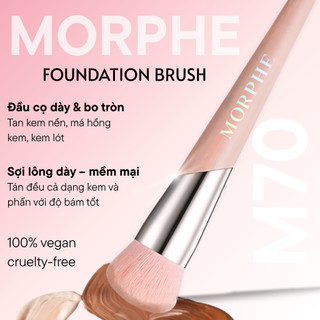 Cọ Tán Nền – Má Hồng Kem – Kem Lót Morphe Foundation Brush M70 – Đầu Cọ Dày, Siêu Mềm, Bám Kem Tốt