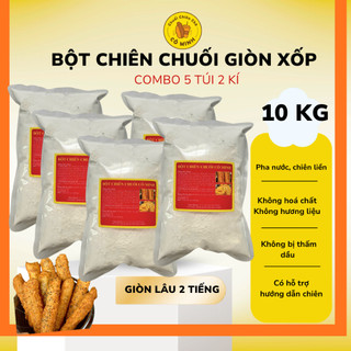 Combo 10kg Bột Chiên Chuối Sẵn Mè Gia Vị – 5 Túi 2kg – Giòn Lâu, Dễ Bán