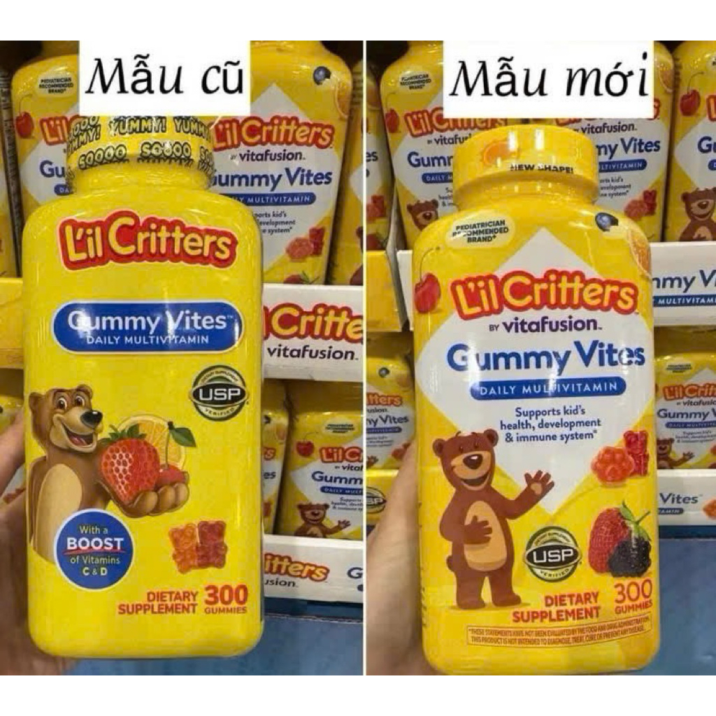 [Date 2027] Kẹo dẻo gấu bổ sung Vitamin L'il Critters Gummy Vites 300 viên, immunce C 290viênt - Sho