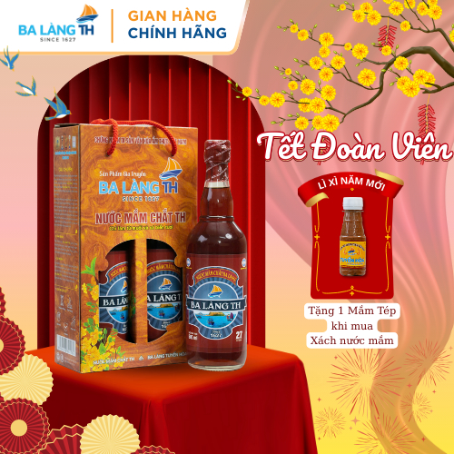  Xách Nước Mắm Chắt Sành Ba Làng TH 500ml 2 Chai 
