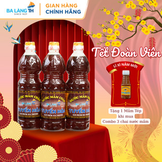  Nước Mắm Chắt Cá Cơm Ba Làng TH 900ml Combo 3 Chai Thượng Hạng Tiết Kiệm 