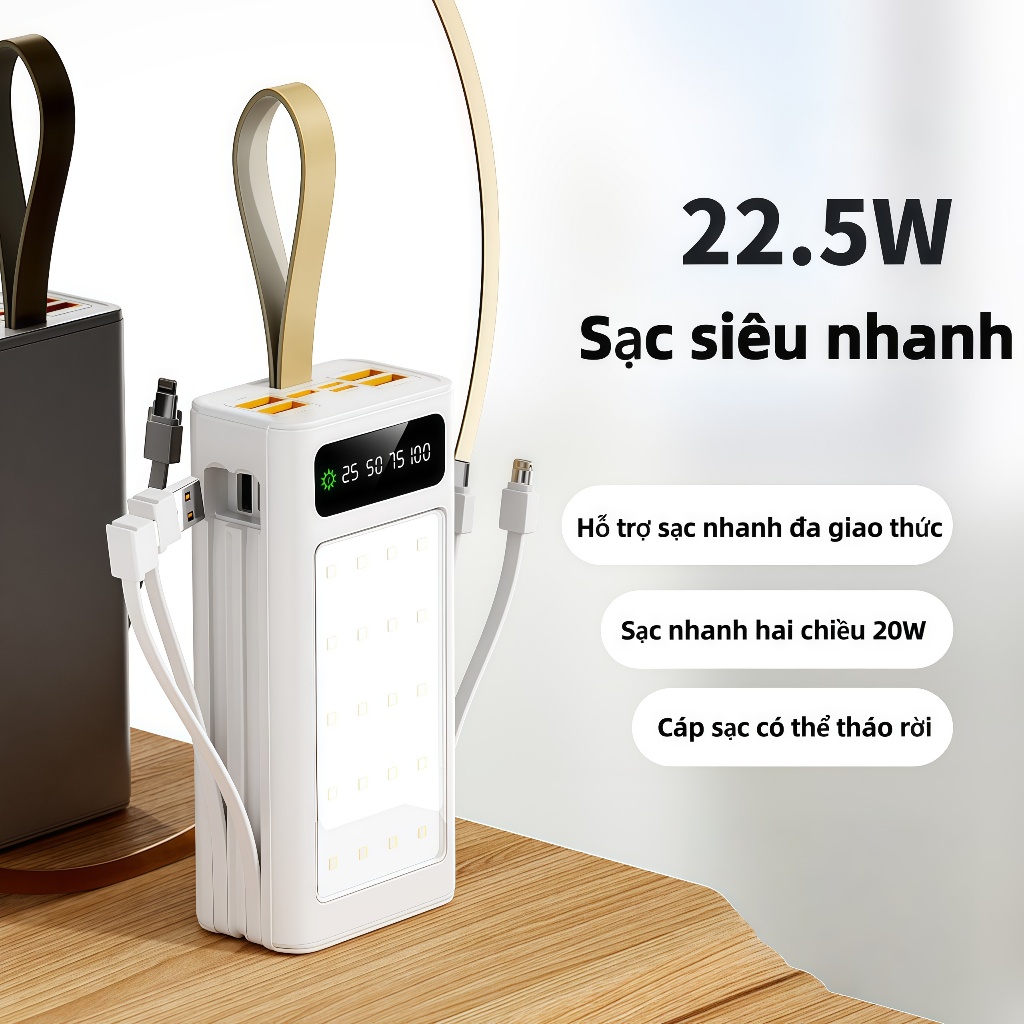 Sạc dự phòng 50000-120000mAh - Công suất 22,5W PD Sạc nhanh Pin dự phòng