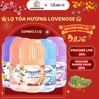  Combo 2 lọ tỏa hương thơm phòng Lovenose hương hoa quả tự nhiên dễ chịu khử mùi dung tích 180ml 