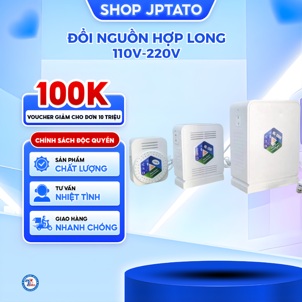 Biến áp JPTATO 220v ra 100v, bộ đổi nguồn 220v sang 110v 100v cho thiết bị nội địa Nhật - Điện Tử Hợ