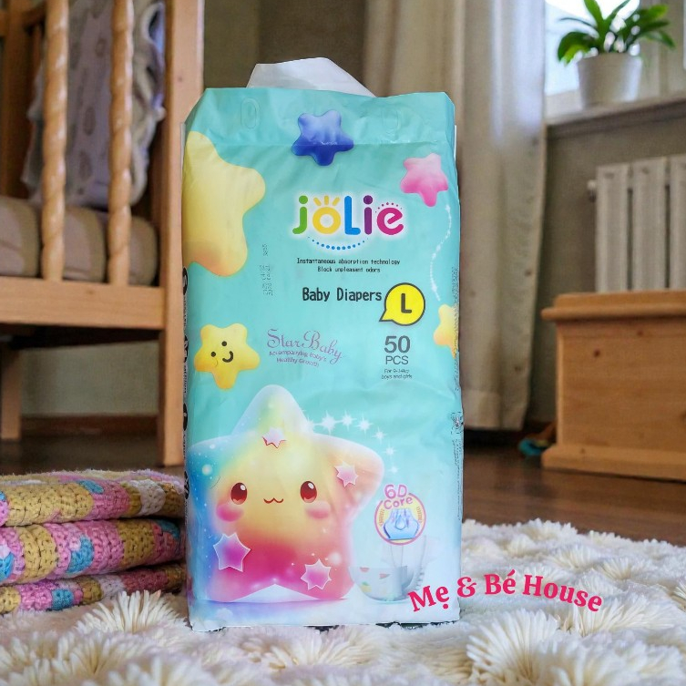 [50 miếng] - Tả Dán Trẻ Em joLie - Mềm mịn, thấm hút tốt, thoáng khí