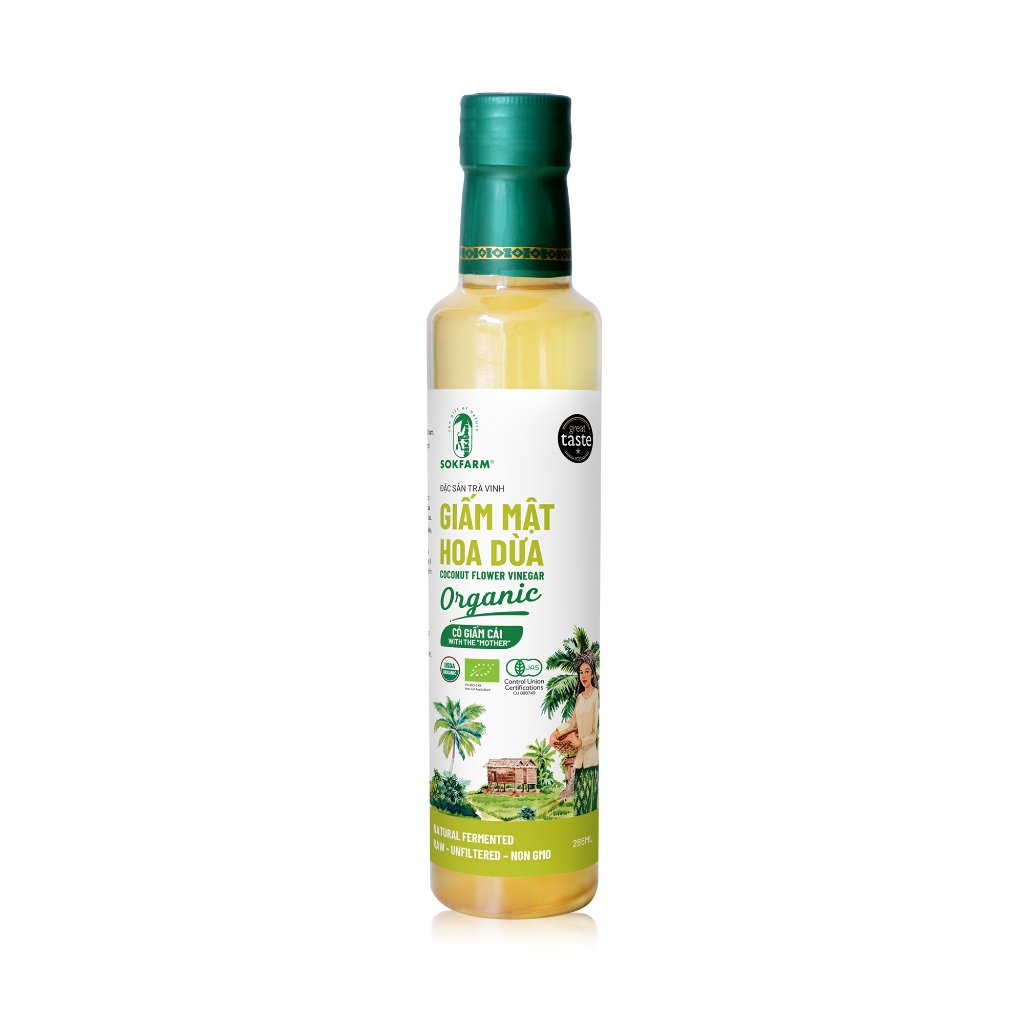 Sokfarm - Giấm mật hoa dừa organic Sokfarm 265ml