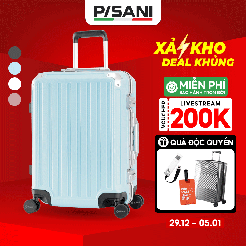  Vali Kéo Du Lịch Pisani URI - Size 20 24 28 Vali MIA Chính Hãng Nhựa PC Cao Cấp Khoá Khung An Toàn Bảo Hành Trọn Đời 