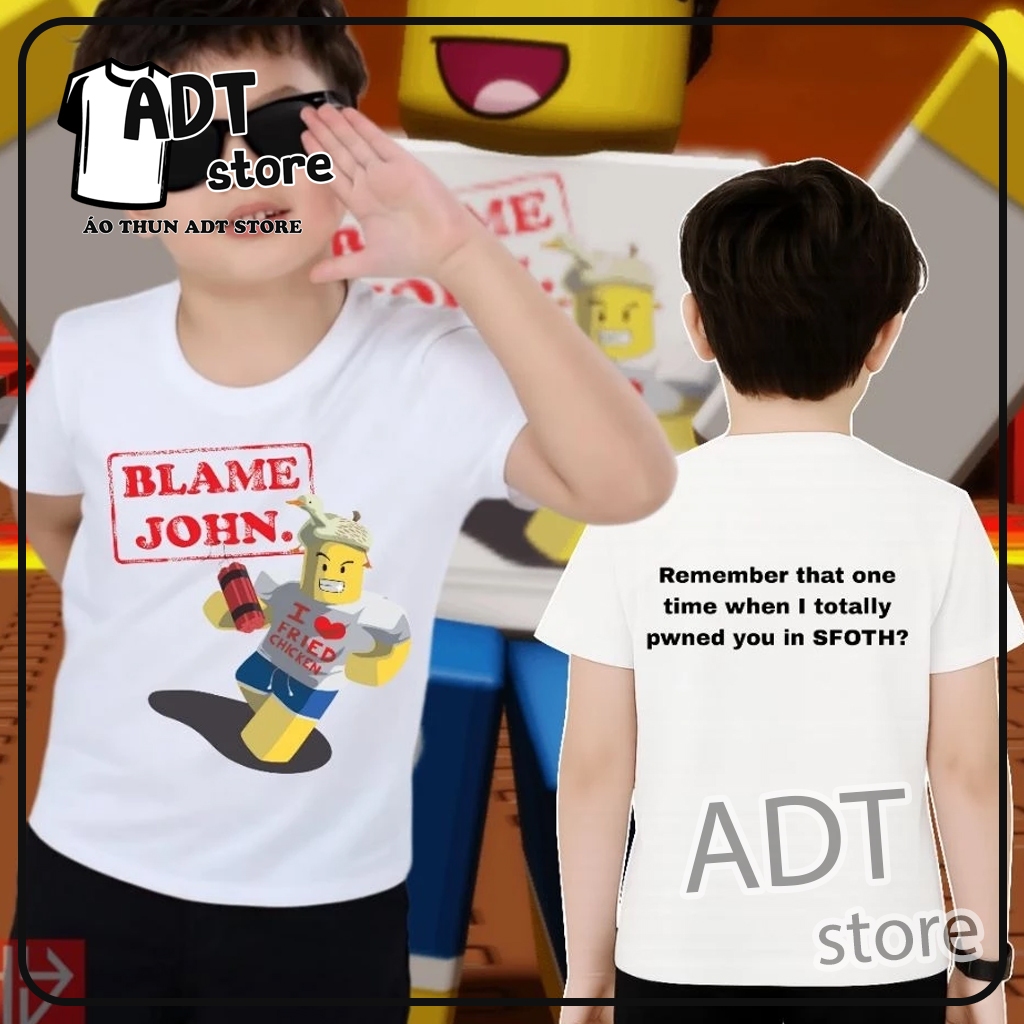 Áo thun Roblox Shedletsky Blame John Tôi yêu gà rán - Anh Gà MC - Blox Fruits - Yeti Fruits - Smilin