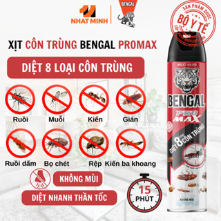 Bình xịt muỗi Bengal Pro Max 500ml diệt 8 loại côn trùng, bình xịt côn trùng an toàn cho gia đình