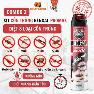  Combo 2 bình xịt Muỗi Bengal ProMax 500ml diệt 8 loại côn trùng bình xịt côn trùng không mùi an toàn cho gia đình 