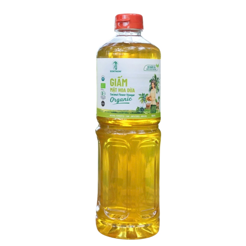 Sokfarm - Giấm mật hoa dừa organic Sokfarm 1 lít