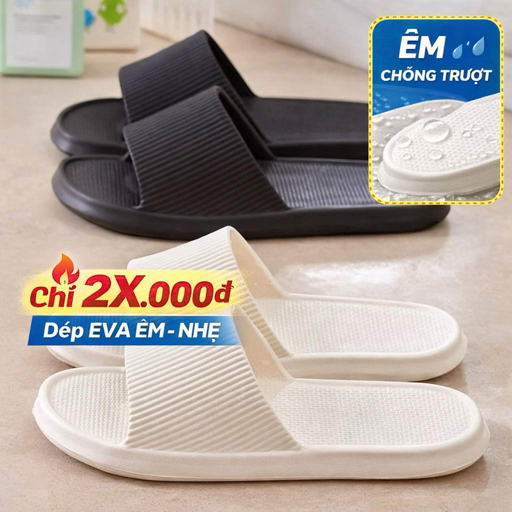 Dép Đi Trong Nhà, Văn Phòng, Khách Sạn, Spa – Dép EVA Siêu Nhẹ, Dép EVA Siêu Êm Chân, Dép ChốngTrượt