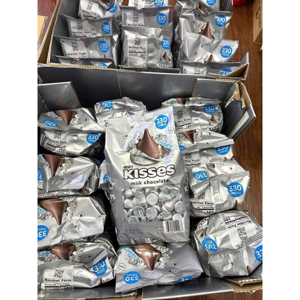 Socola Sữa Hersheys Kisses Mỹ 330 viên 1.58Kg Milk Chocolate Kisses