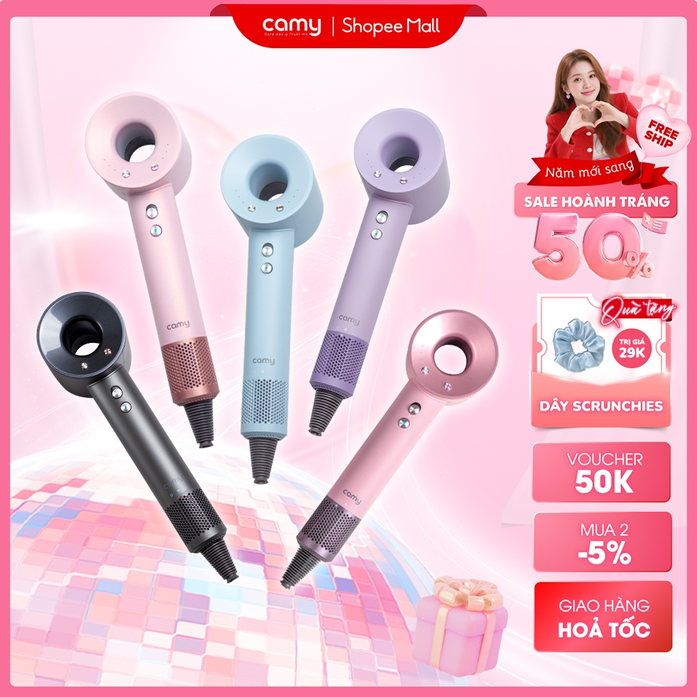  Máy sấy tóc ion âm Camy Air Power 2 chiều tạo kiểu bảo vệ tóc tốc độ cao 1600W bảo hành 12 tháng 