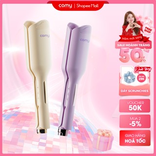  Máy uốn tóc hippie xoăn sóng nước ion âm Camy Aura rãnh sâu 32mm ceramic hẹn giờ thông minh BH 12th 