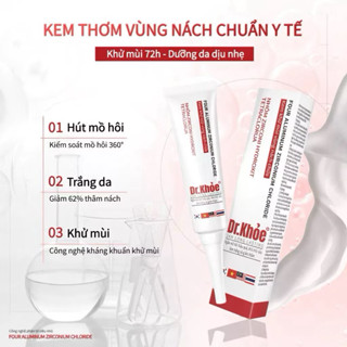 Kem Khử Mùi Hôi Nách Dr Khỏe 24h Giúp Ngăn Tiết Mồ Hôi, Khử Mùi Sâu Và Hỗ Trợ Làm Trắng, Giảm Thâm Vùng Da 30g