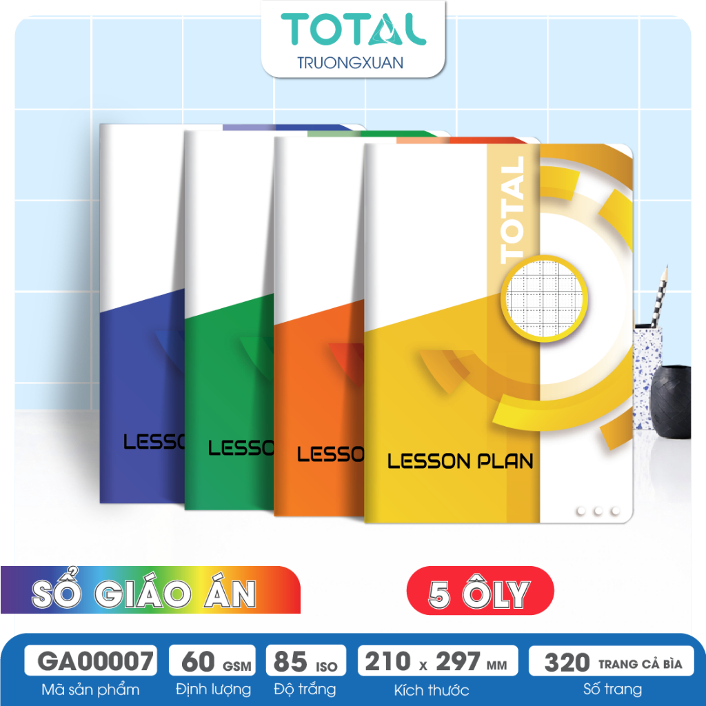 Sổ A4 Lesson Plan 5 ôly Total - 320 trang. Mã: GA07