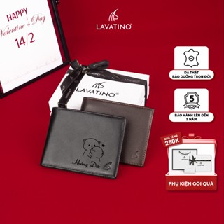   Có Khắc Tên  Ví Nam Cao Cấp Da Bò Pullup Đựng Giấy Tờ Cũ Chính Hãng Lavatino Làm Quà Tặng Valentine - WB24 