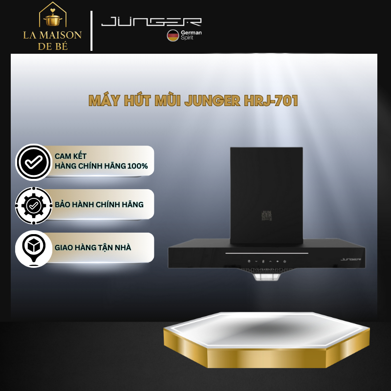 Máy Hút Mùi Áp Tường Junger HRJ-701 - Điều Khiển Cảm Ứng Direct Control - 2 Đèn LED - LMS