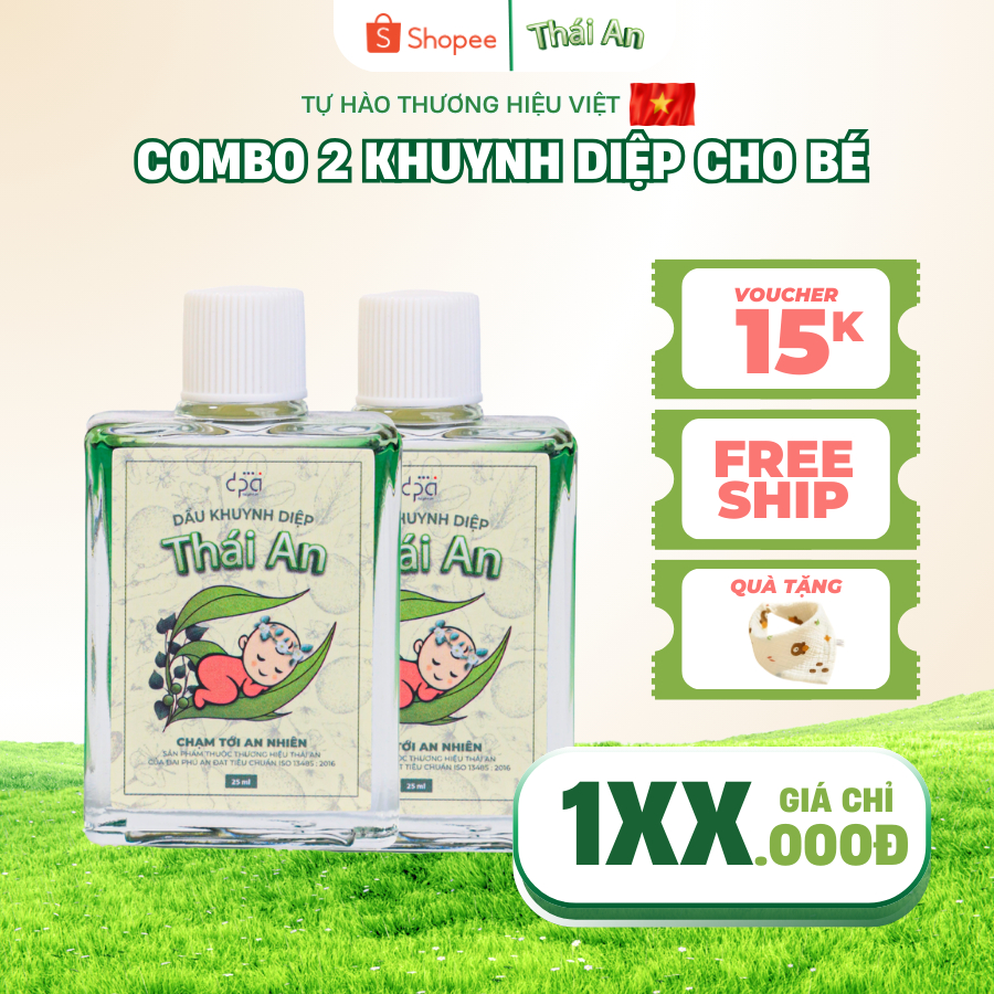  Combo 2 Dầu Khuynh Diệp Thái An Cho Bé Hương Hoa Hương Phấn - Quà Tặng 