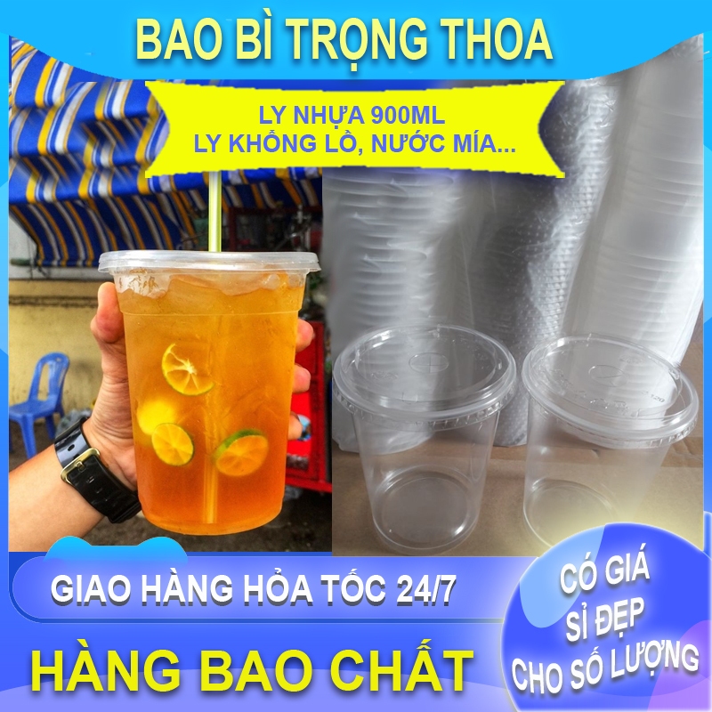 Ly nhựa lớn 900ml ( 50 ly + 50 nắp)