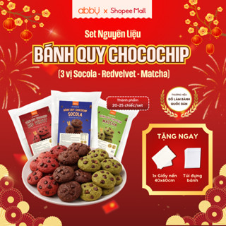   ABBY- TẶNG TÚI ĐỰNG GIẤY NẾN  Set làm bánh Chocochip Cookie - Nguyên liệu làm bánh quy - Thành phẩm 20 - 25 chiếc 