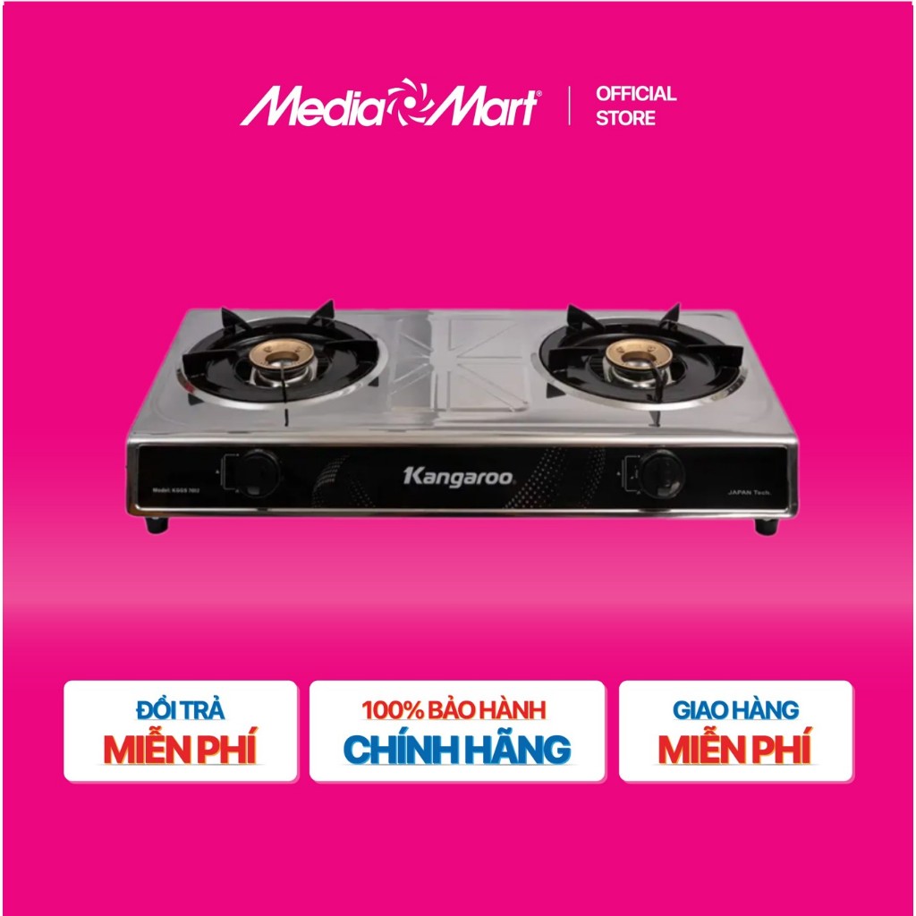 [MEDIAMART] - Bếp gas dương inox Kangaroo KGGS70I2 - FREESHIP,Bảo hànhchínhhãng